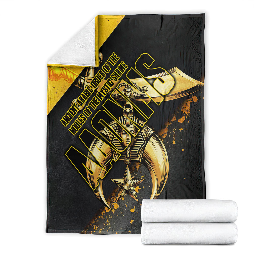 Nobles Shriners Pharaoh Blanket Egyptian Pharaoh King Tut Art With Gold Scimitar Emblem