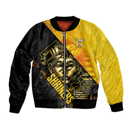 Nobles Shriners Pharaoh Bomber Jacket Egyptian Pharaoh King Tut Art With Gold Scimitar Emblem