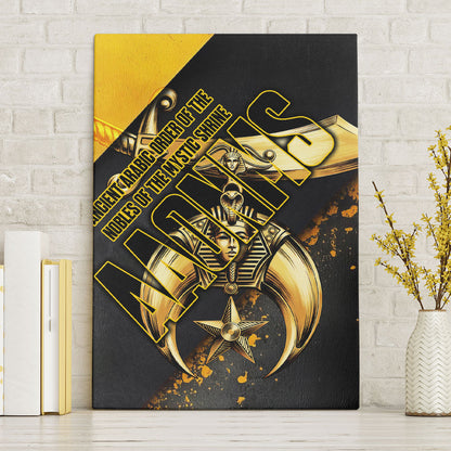 Nobles Shriners Pharaoh Canvas Wall Art Egyptian Pharaoh King Tut Art With Gold Scimitar Emblem