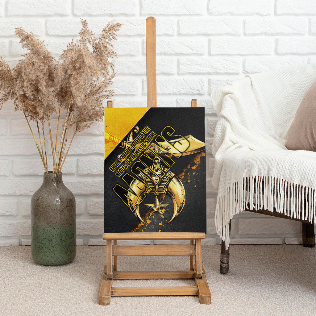 Nobles Shriners Pharaoh Canvas Wall Art Egyptian Pharaoh King Tut Art With Gold Scimitar Emblem