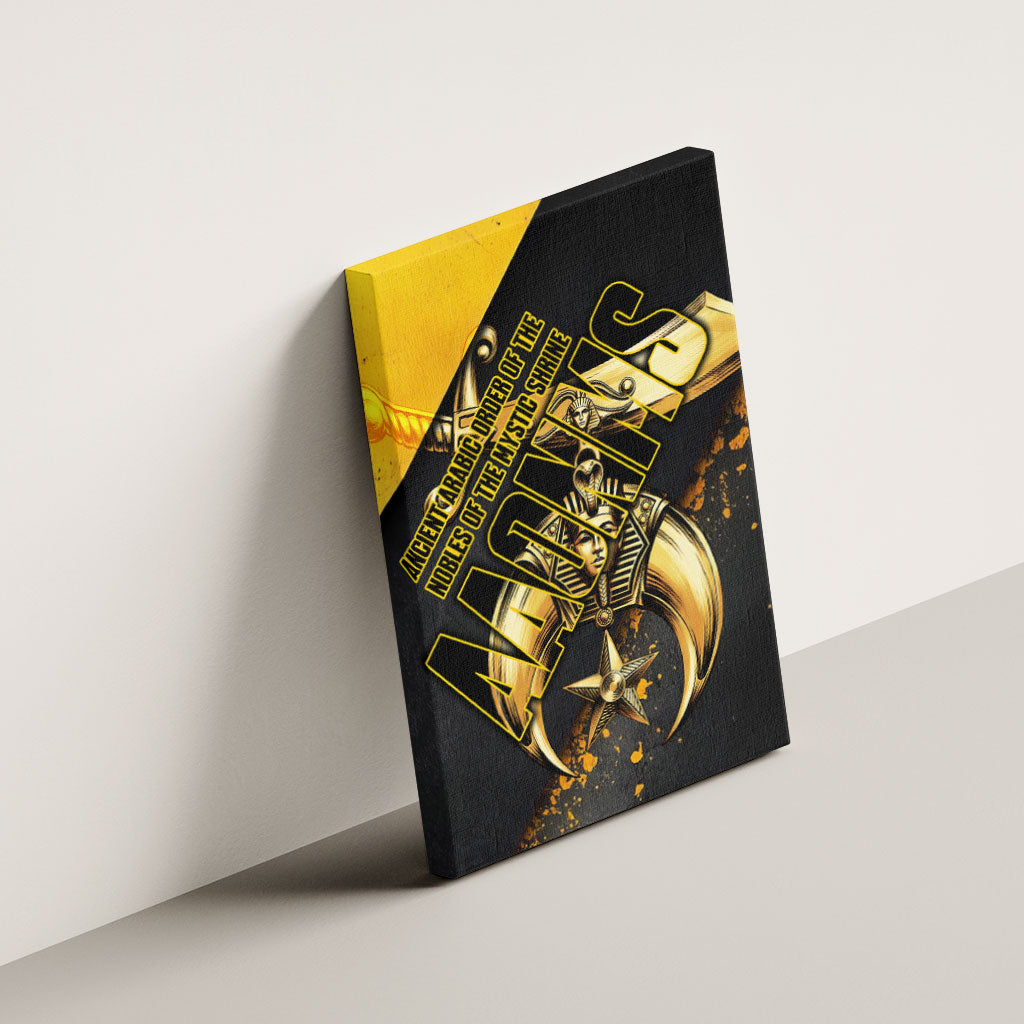 Nobles Shriners Pharaoh Canvas Wall Art Egyptian Pharaoh King Tut Art With Gold Scimitar Emblem