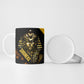 Nobles Shriners Pharaoh Ceramic Mug Egyptian Pharaoh King Tut Art With Gold Scimitar Emblem