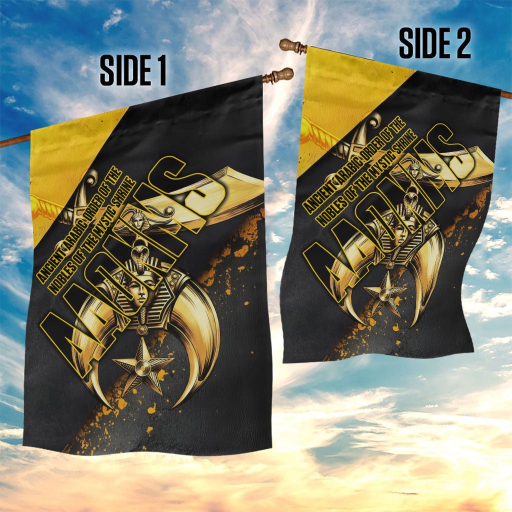 Nobles Shriners Pharaoh Garden Flag Egyptian Pharaoh King Tut Art With Gold Scimitar Emblem