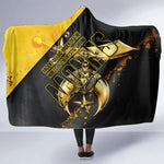 Nobles Shriners Pharaoh Hooded Blanket Egyptian Pharaoh King Tut Art With Gold Scimitar Emblem