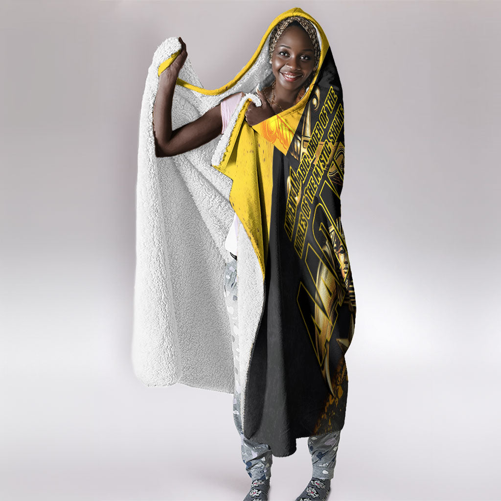 Nobles Shriners Pharaoh Hooded Blanket Egyptian Pharaoh King Tut Art With Gold Scimitar Emblem