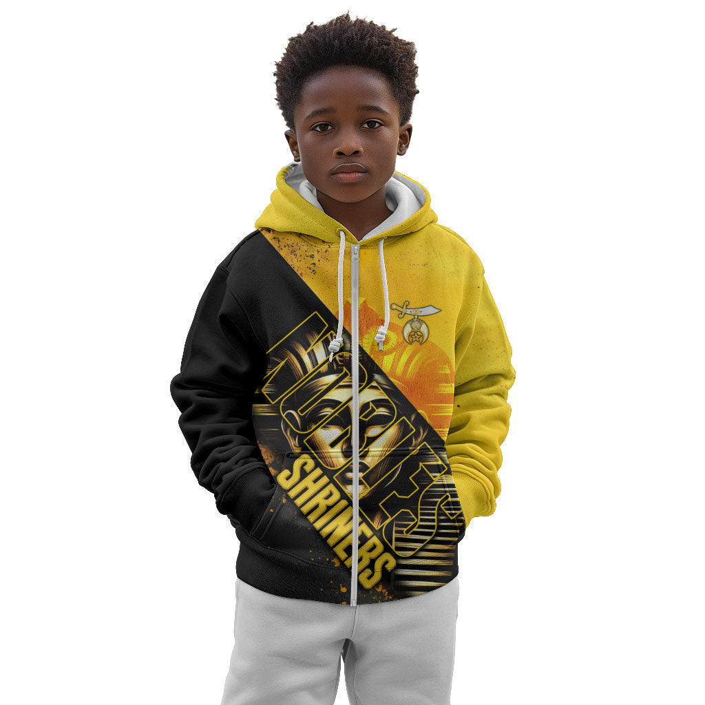 Nobles Shriners Pharaoh Kid Hoodie Egyptian Pharaoh King Tut Art With Gold Scimitar Emblem