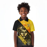 Nobles Shriners Pharaoh Kid Polo Shirt Egyptian Pharaoh King Tut Art With Gold Scimitar Emblem