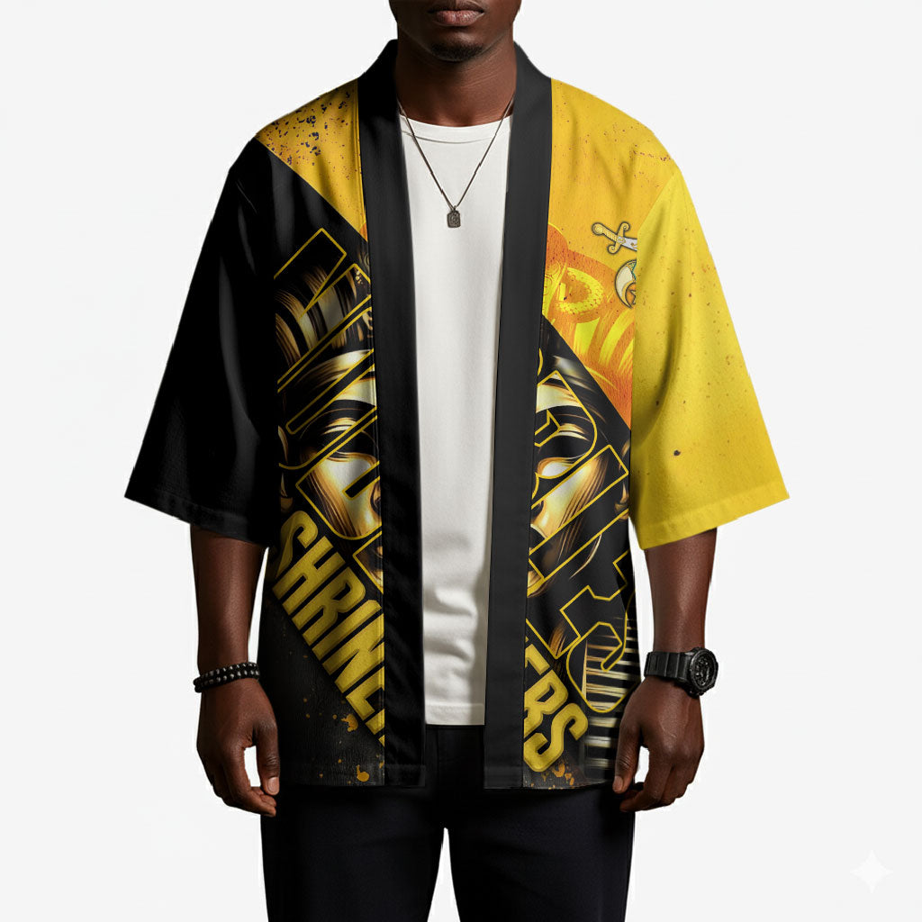 Nobles Shriners Pharaoh Kimono Egyptian Pharaoh King Tut Art With Gold Scimitar Emblem