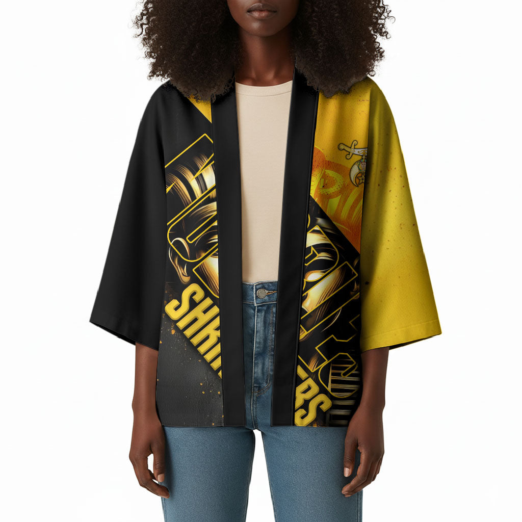 Nobles Shriners Pharaoh Kimono Egyptian Pharaoh King Tut Art With Gold Scimitar Emblem