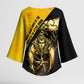 Nobles Shriners Pharaoh Kimono Sleeve Blouse Egyptian Pharaoh King Tut Art With Gold Scimitar Emblem