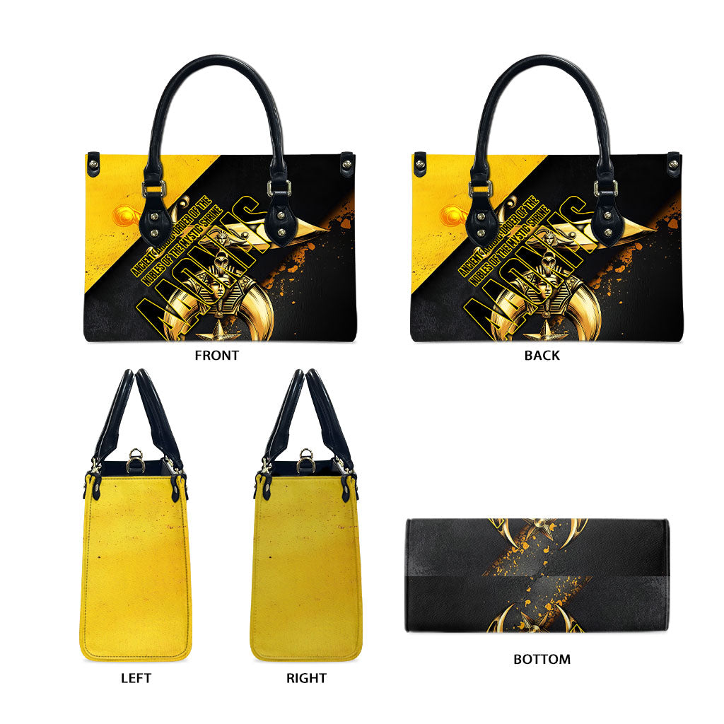 Nobles Shriners Pharaoh Leather Bag Egyptian Pharaoh King Tut Art With Gold Scimitar Emblem