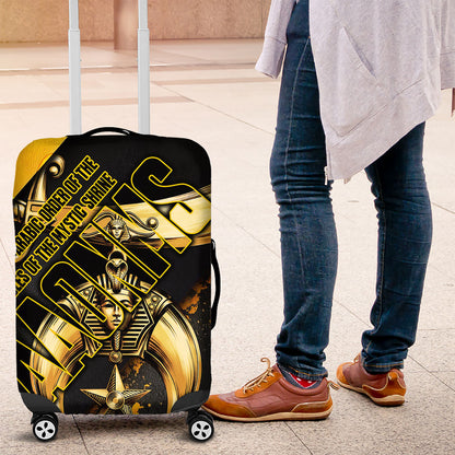 Nobles Shriners Pharaoh Luggage Cover Egyptian Pharaoh King Tut Art With Gold Scimitar Emblem