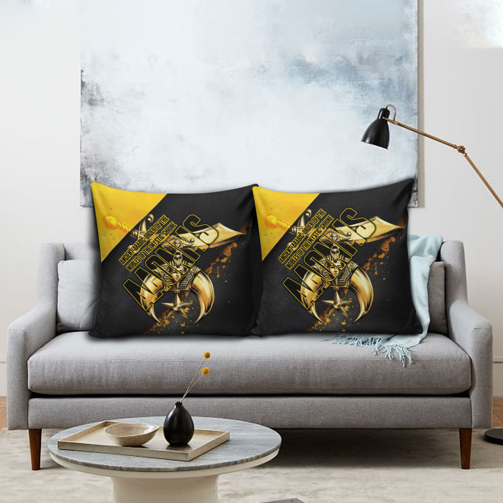 Nobles Shriners Pharaoh Pillow Cover Egyptian Pharaoh King Tut Art With Gold Scimitar Emblem