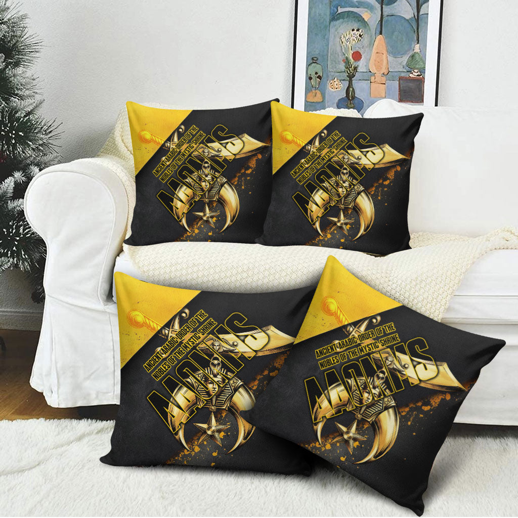 Nobles Shriners Pharaoh Pillow Cover Egyptian Pharaoh King Tut Art With Gold Scimitar Emblem