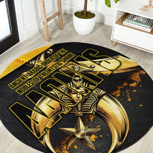 Nobles Shriners Pharaoh Round Carpet Egyptian Pharaoh King Tut Art With Gold Scimitar Emblem