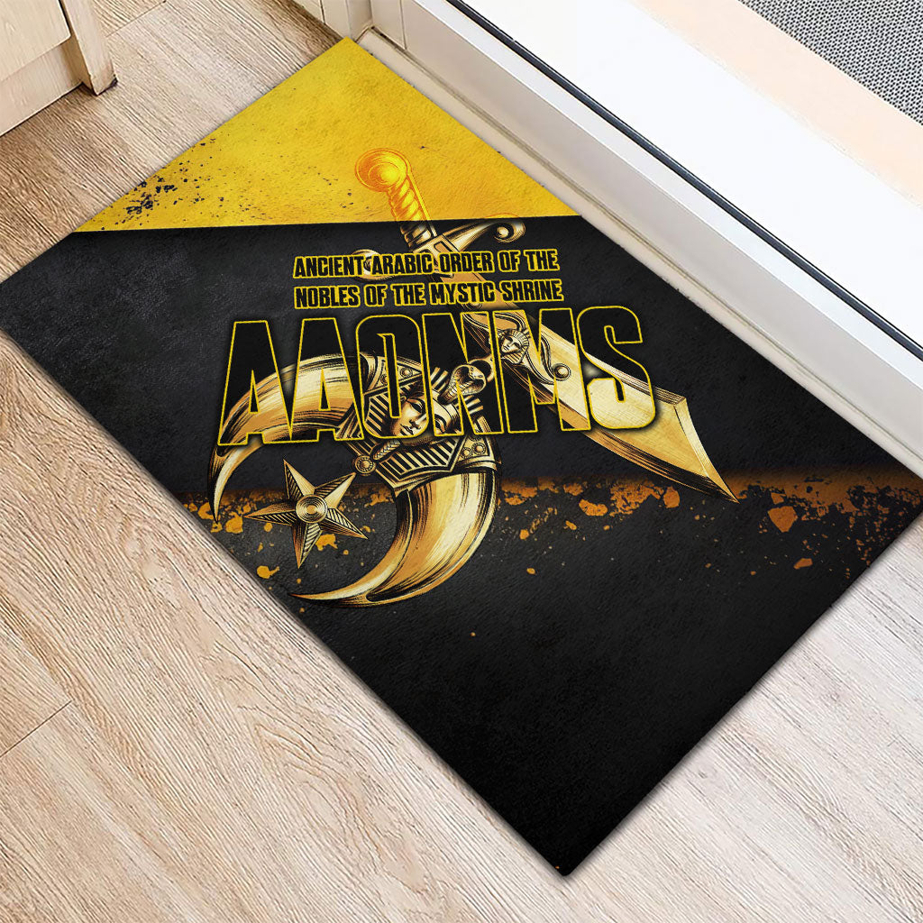 Nobles Shriners Pharaoh Rubber Doormat Egyptian Pharaoh King Tut Art With Gold Scimitar Emblem