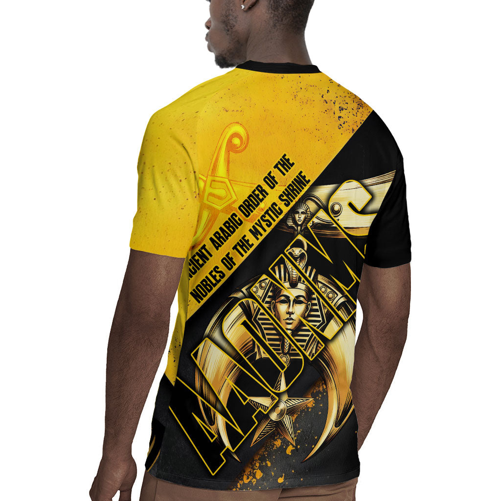 Nobles Shriners Pharaoh Rugby Jersey Egyptian Pharaoh King Tut Art With Gold Scimitar Emblem