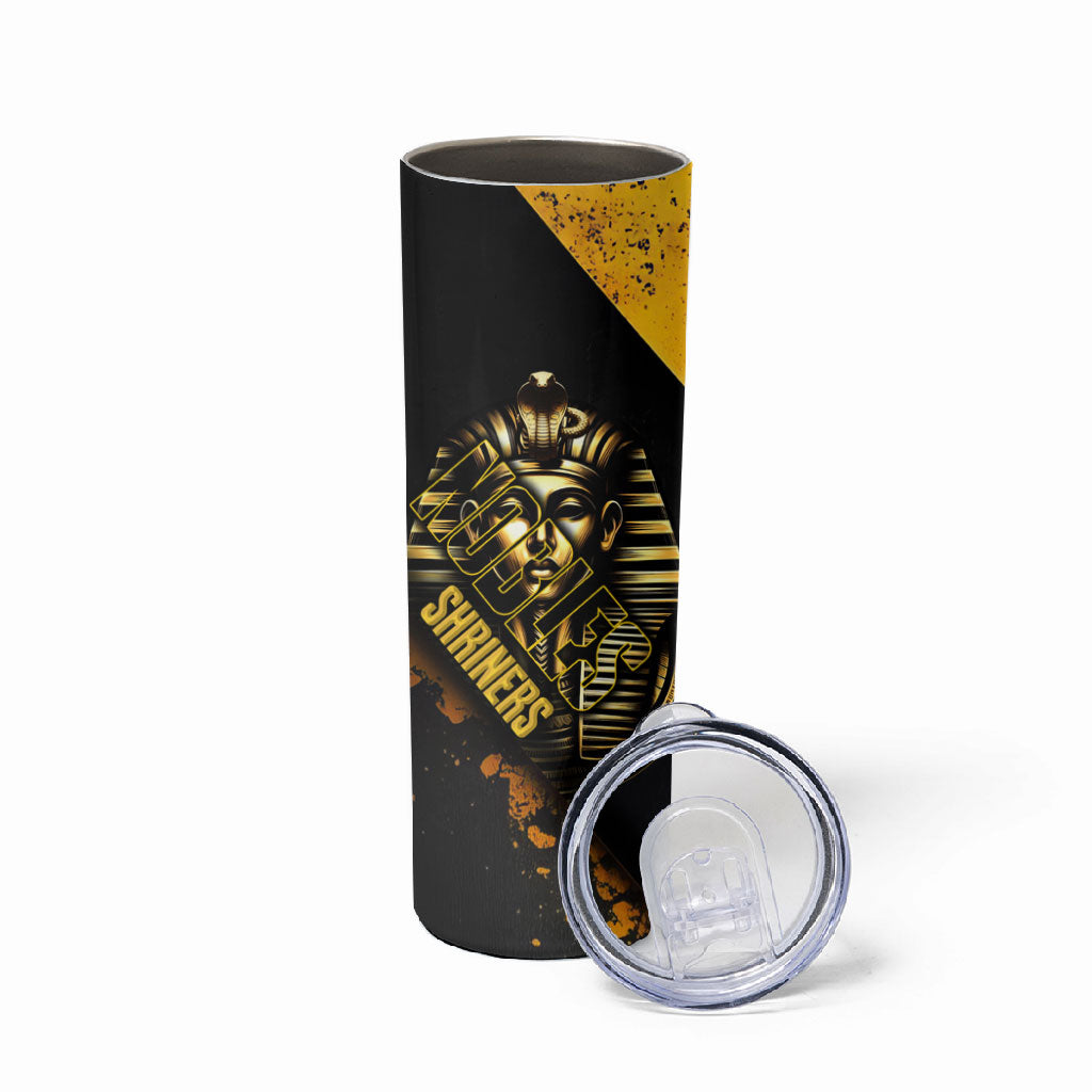 Nobles Shriners Pharaoh Skinny Tumbler Egyptian Pharaoh King Tut Art With Gold Scimitar Emblem