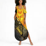 Nobles Shriners Pharaoh Summer Maxi Dress Egyptian Pharaoh King Tut Art With Gold Scimitar Emblem
