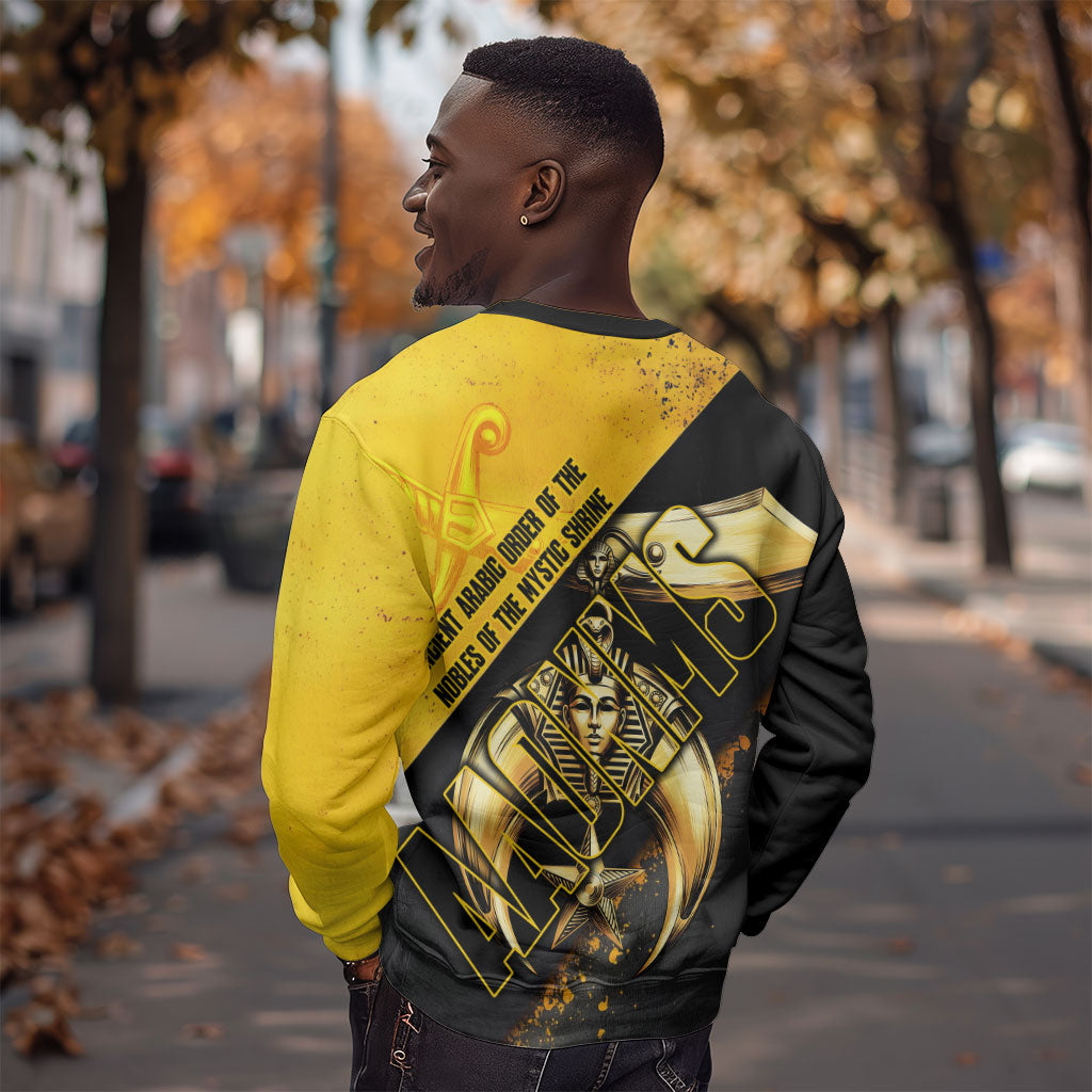 Nobles Shriners Pharaoh Sweatshirt Egyptian Pharaoh King Tut Art With Gold Scimitar Emblem