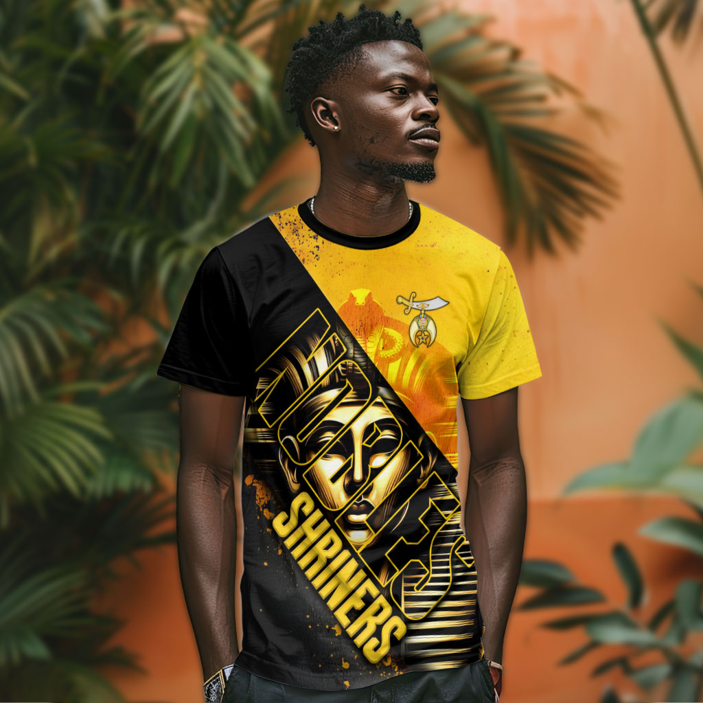 Nobles Shriners Pharaoh T shirt Egyptian Pharaoh King Tut Art With Gold Scimitar Emblem