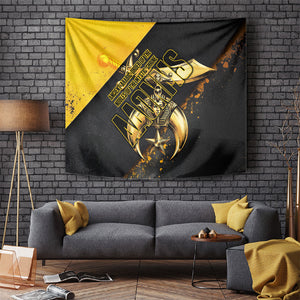 Nobles Shriners Pharaoh Tapestry Egyptian Pharaoh King Tut Art With Gold Scimitar Emblem