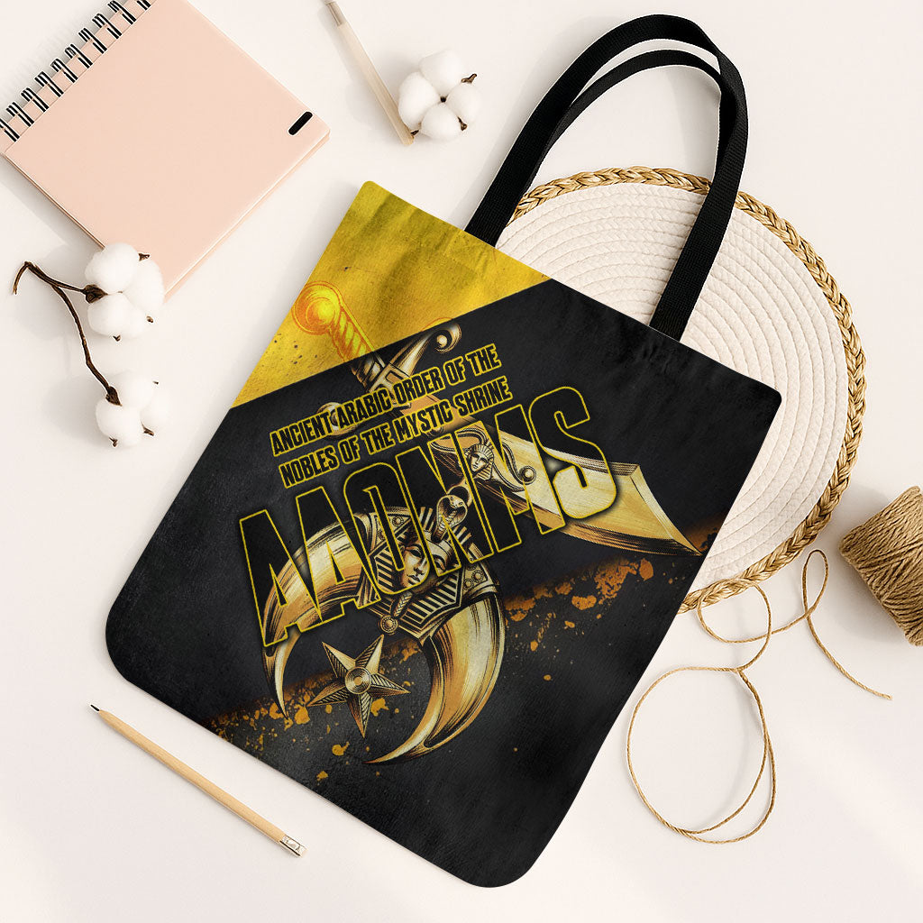 Nobles Shriners Pharaoh Tote Bag Egyptian Pharaoh King Tut Art With Gold Scimitar Emblem