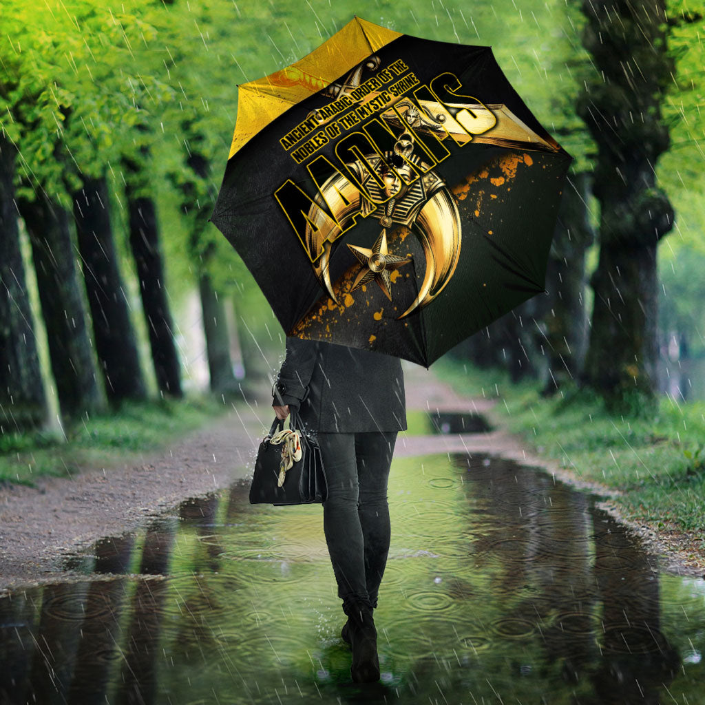Nobles Shriners Pharaoh Umbrella Egyptian Pharaoh King Tut Art With Gold Scimitar Emblem