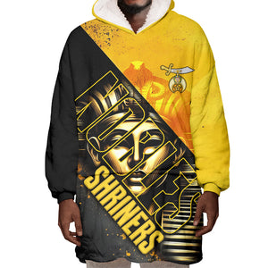 Nobles Shriners Pharaoh Wearable Blanket Hoodie Egyptian Pharaoh King Tut Art With Gold Scimitar Emblem