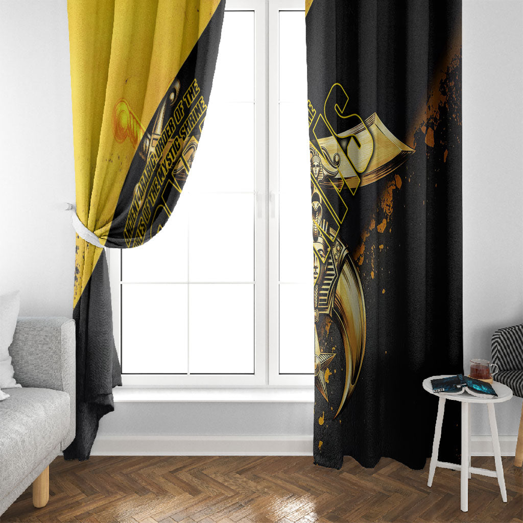 Nobles Shriners Pharaoh Window Curtain Egyptian Pharaoh King Tut Art With Gold Scimitar Emblem