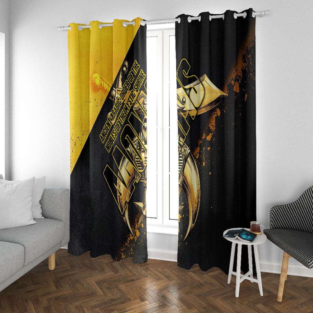 Nobles Shriners Pharaoh Window Curtain Egyptian Pharaoh King Tut Art With Gold Scimitar Emblem