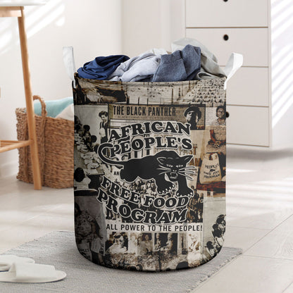 African People's Free Food Program Laundry Basket Black Panther Newspaper Collage Black Panther Party