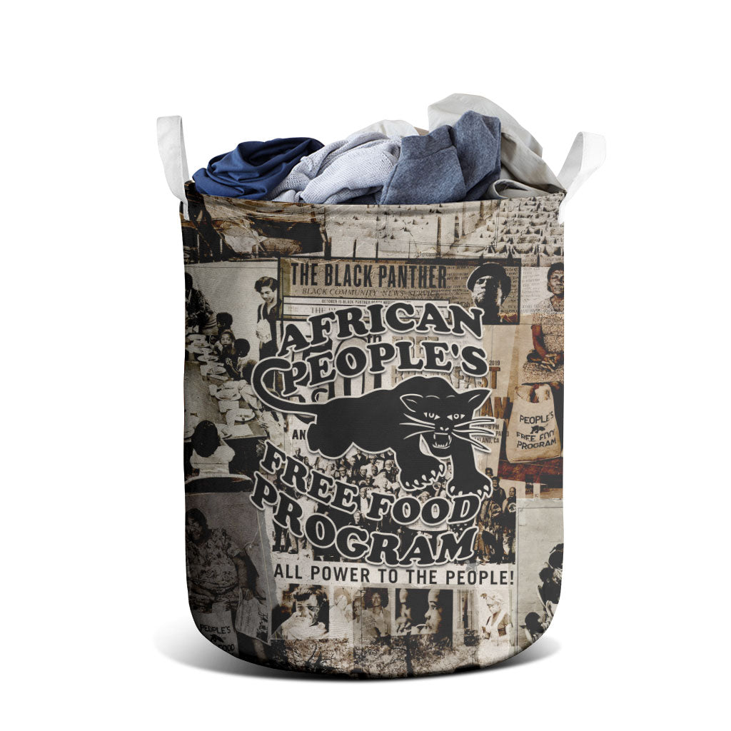 African People's Free Food Program Laundry Basket Black Panther Newspaper Collage Black Panther Party