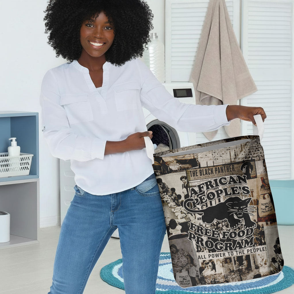 African People's Free Food Program Laundry Basket Black Panther Newspaper Collage Black Panther Party