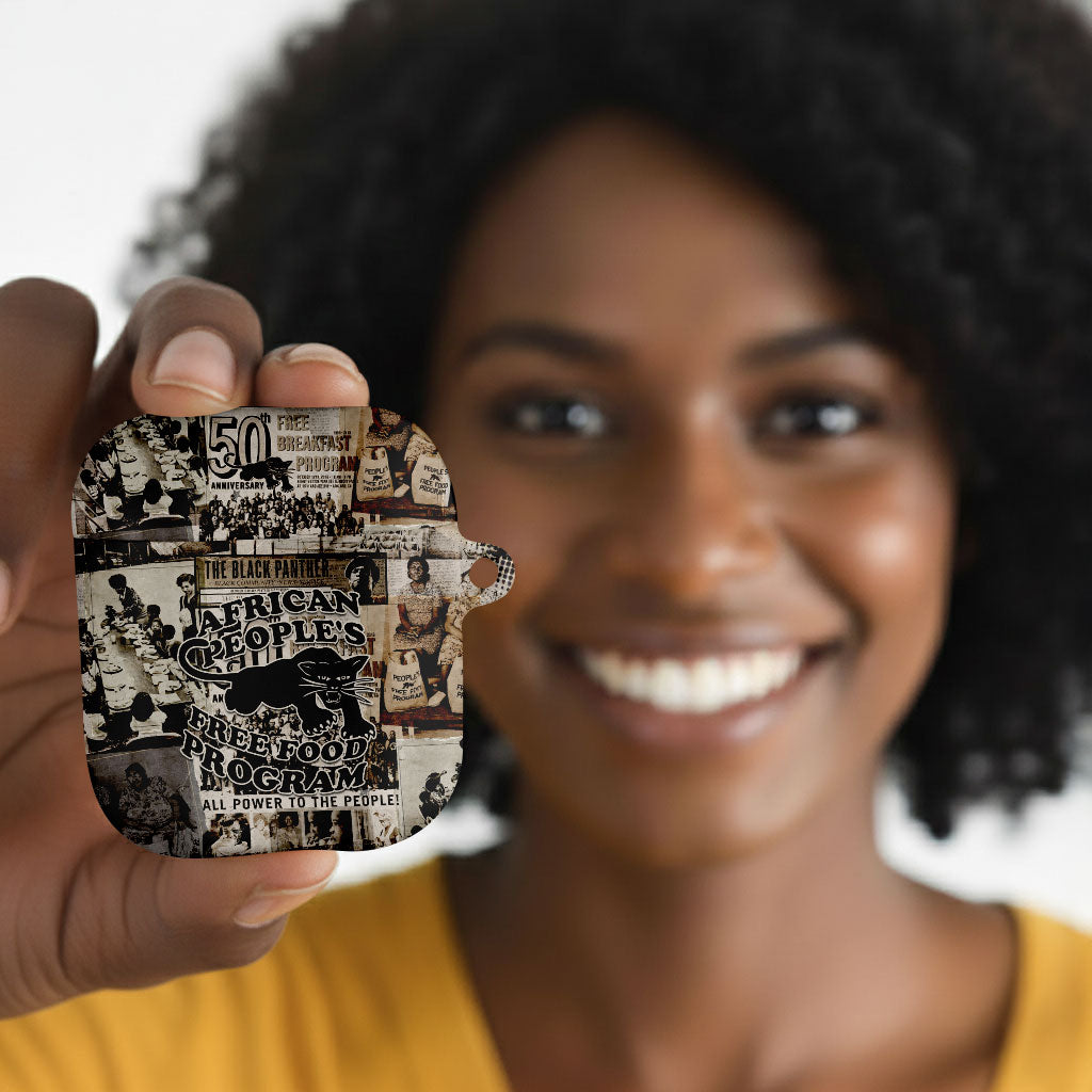 African People's Free Food Program AirPods Case Black Panther Newspaper Collage Black Panther Party