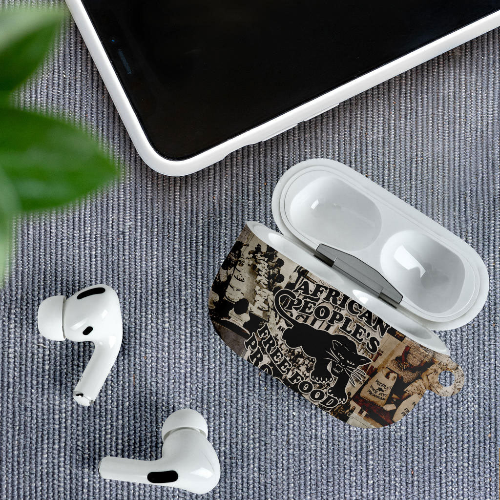 African People's Free Food Program AirPods Case Black Panther Newspaper Collage Black Panther Party