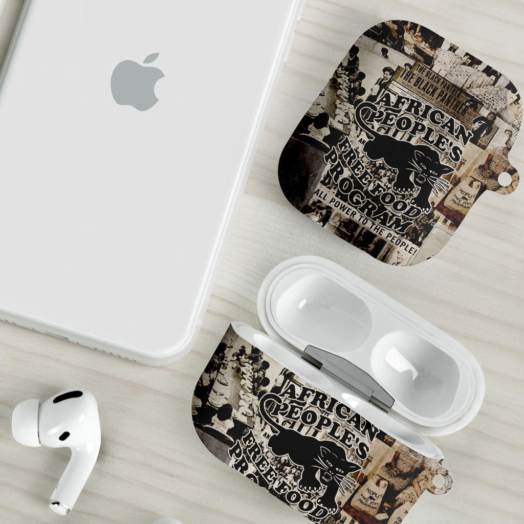 African People's Free Food Program AirPods Case Black Panther Newspaper Collage Black Panther Party