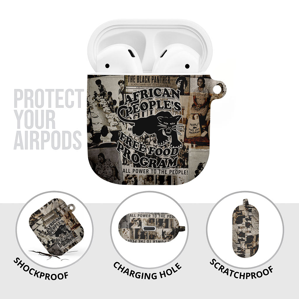 African People's Free Food Program AirPods Case Black Panther Newspaper Collage Black Panther Party