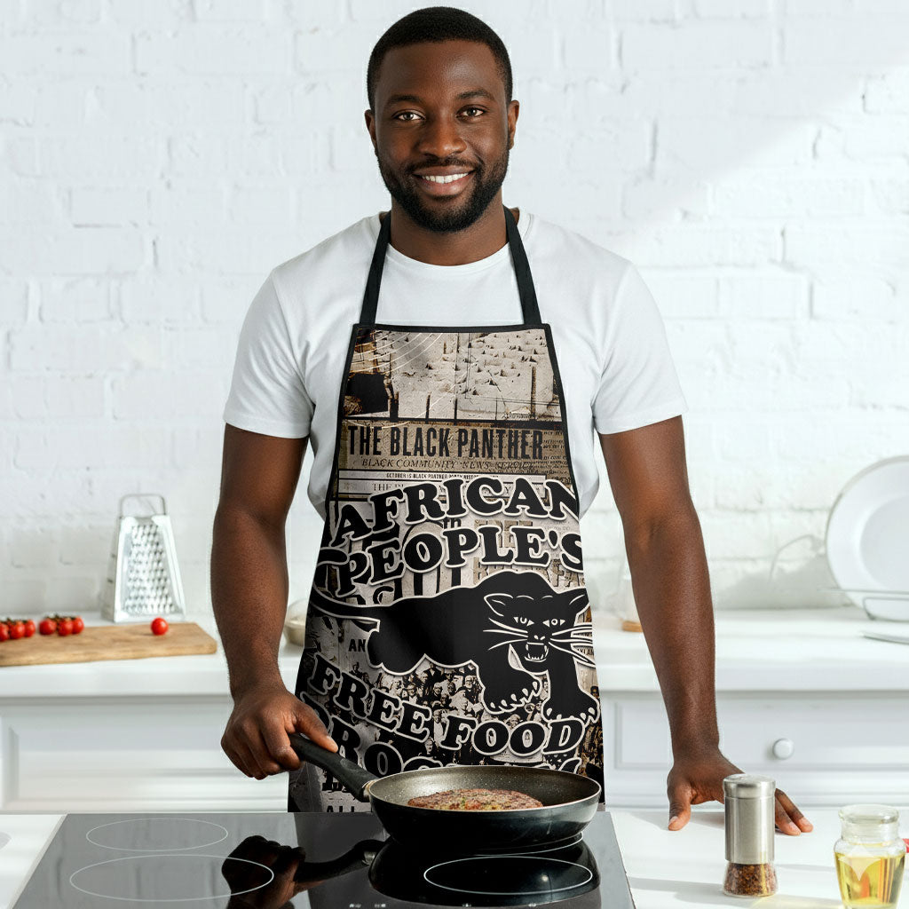 African People's Free Food Program Apron Black Panther Newspaper Collage Black Panther Party