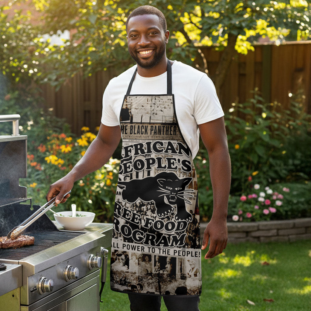 African People's Free Food Program Apron Black Panther Newspaper Collage Black Panther Party