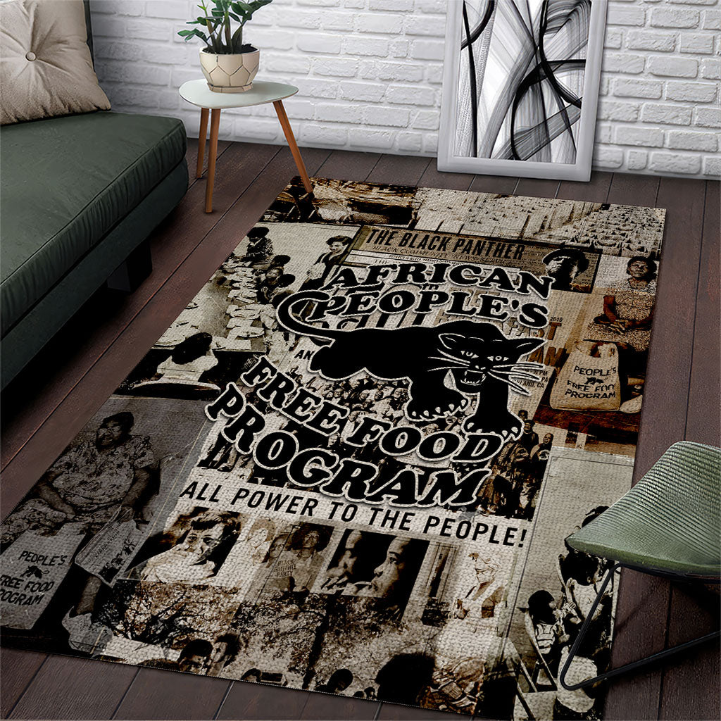 African People's Free Food Program Area Rug Black Panther Newspaper Collage Black Panther Party