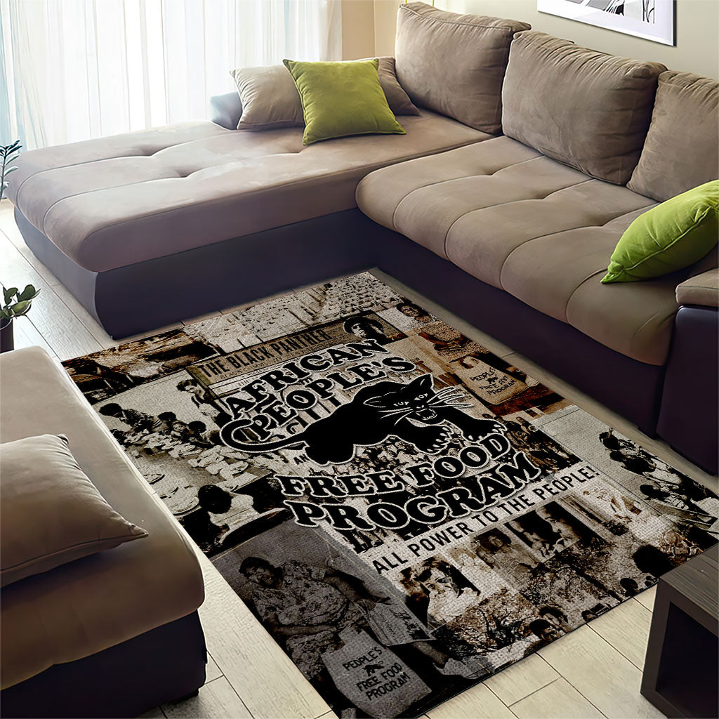 African People's Free Food Program Area Rug Black Panther Newspaper Collage Black Panther Party