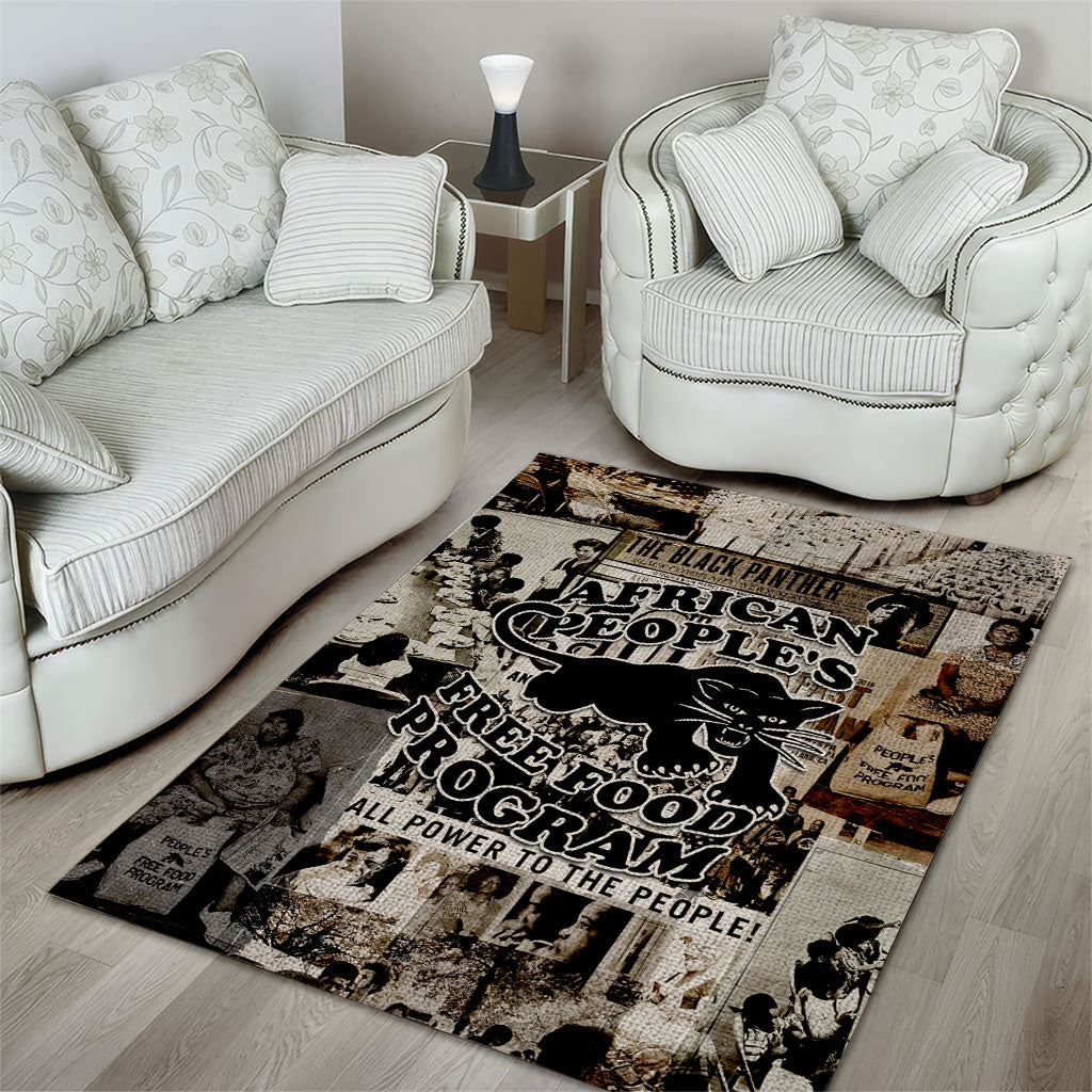 African People's Free Food Program Area Rug Black Panther Newspaper Collage Black Panther Party