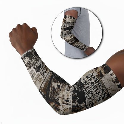 African People's Free Food Program Arm Sleeves Black Panther Newspaper Collage Black Panther Party