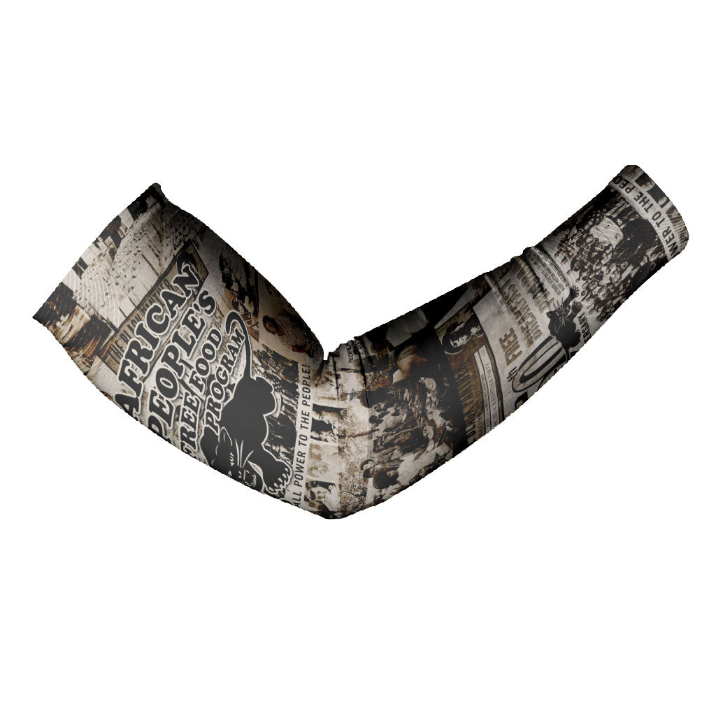African People's Free Food Program Arm Sleeves Black Panther Newspaper Collage Black Panther Party