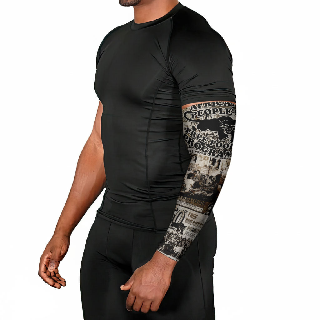 African People's Free Food Program Arm Sleeves Black Panther Newspaper Collage Black Panther Party
