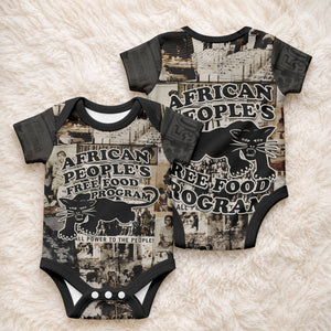 African People's Free Food Program Baby Onesie Black Panther Newspaper Collage Black Panther Party
