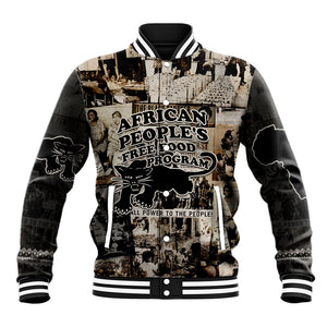 African People's Free Food Program Baseball Jacket Black Panther Newspaper Collage Black Panther Party