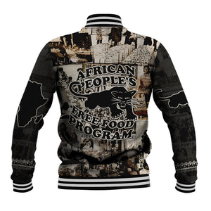 African People's Free Food Program Baseball Jacket Black Panther Newspaper Collage Black Panther Party