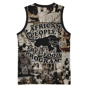 African People's Free Food Program Basketball Jersey Black Panther Newspaper Collage Black Panther Party